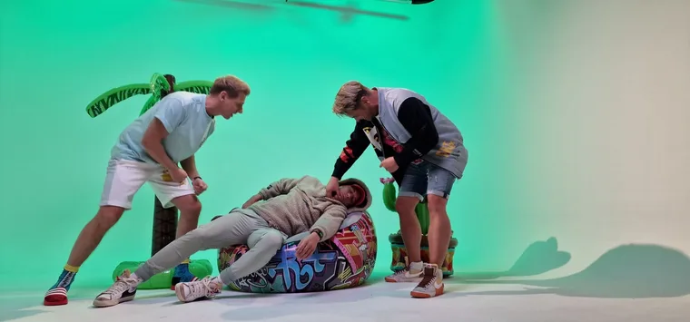 Dreh vor dem Greenscreen
